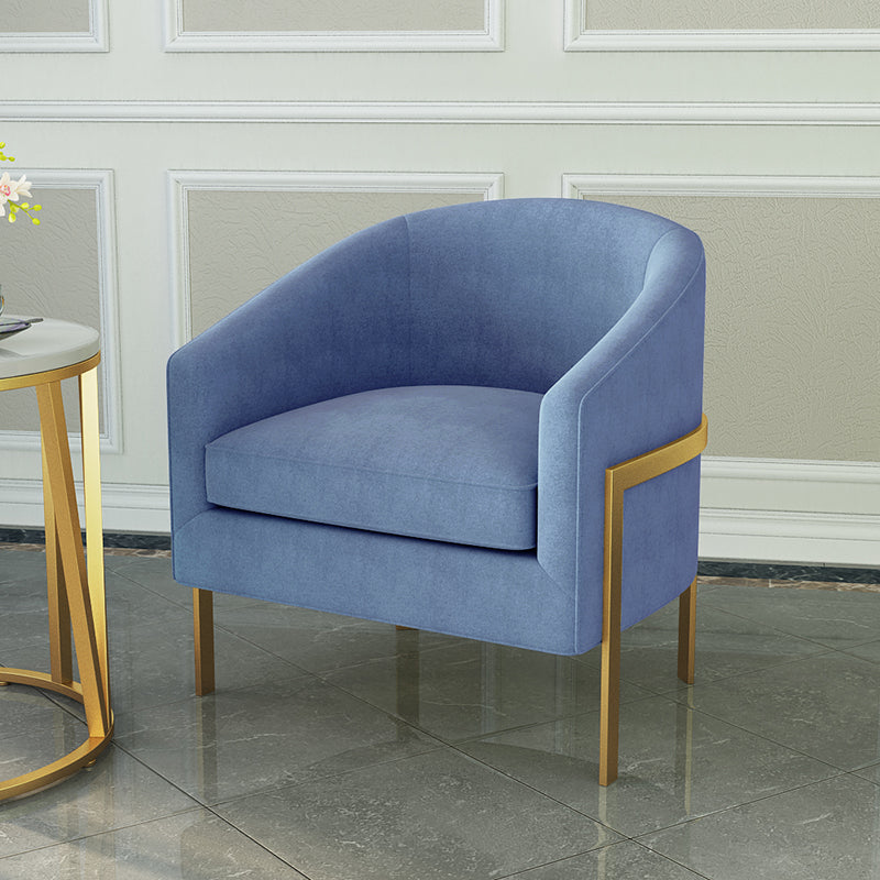 Linen Barrel Chair 23.62" Wide Arms Included Chair with Basic Four Leg