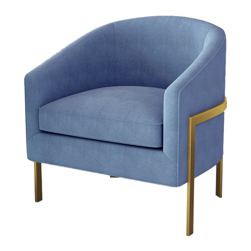 Linen Barrel Chair 23.62" Wide Arms Included Chair with Basic Four Leg