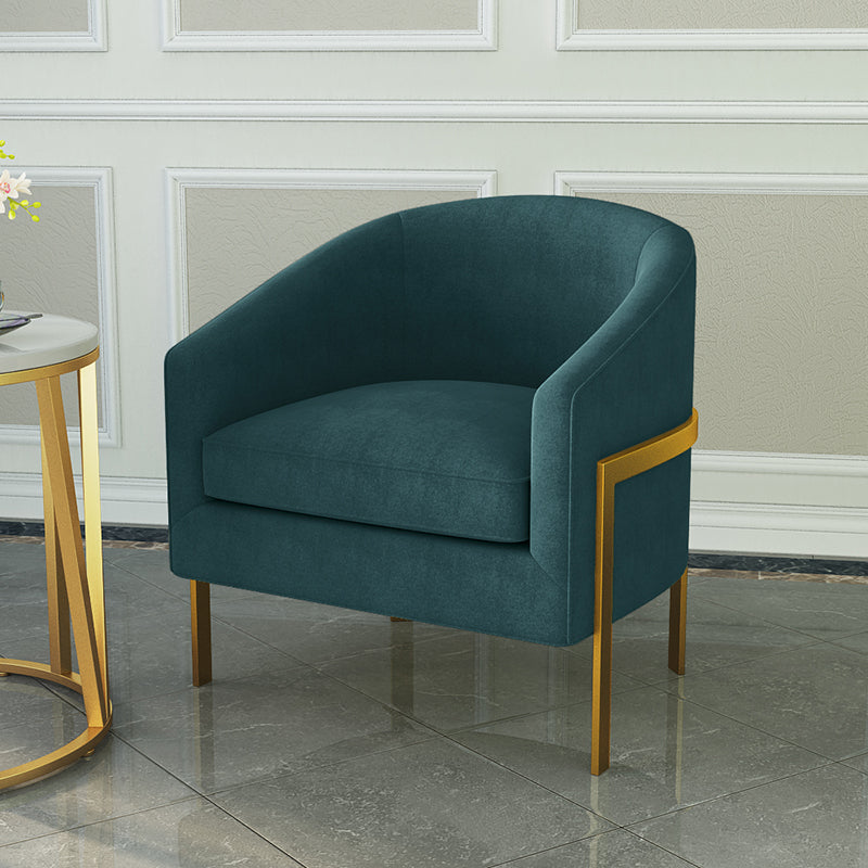 Linen Barrel Chair 23.62" Wide Arms Included Chair with Basic Four Leg