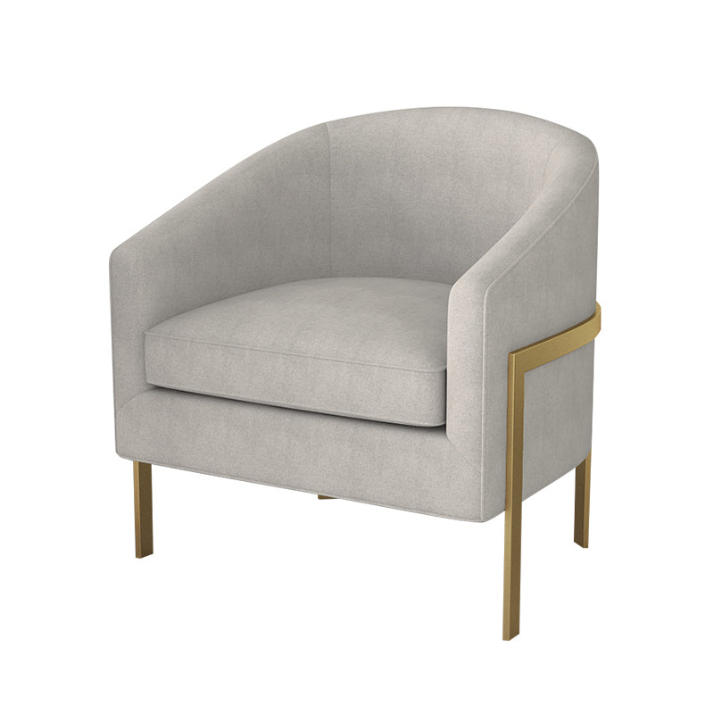 Linen Barrel Chair 23.62" Wide Arms Included Chair with Basic Four Leg