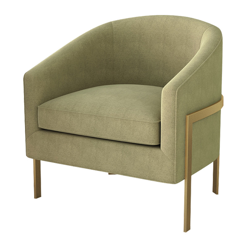 Linen Barrel Chair 23.62" Wide Arms Included Chair with Basic Four Leg