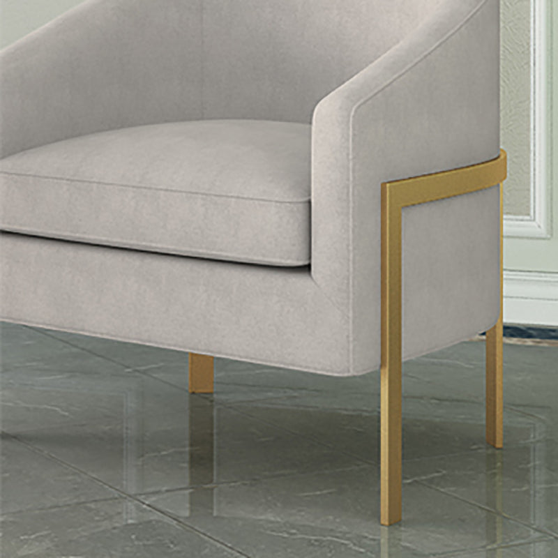 Linen Barrel Chair 23.62" Wide Arms Included Chair with Basic Four Leg