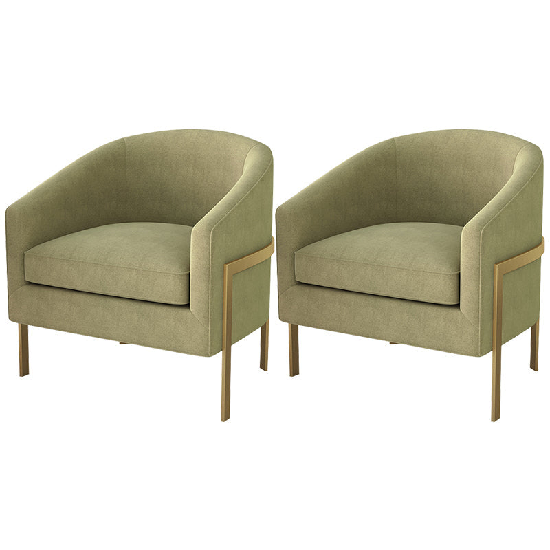 Linen Barrel Chair 23.62" Wide Arms Included Chair with Basic Four Leg