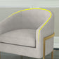 Linen Barrel Chair 23.62" Wide Arms Included Chair with Basic Four Leg