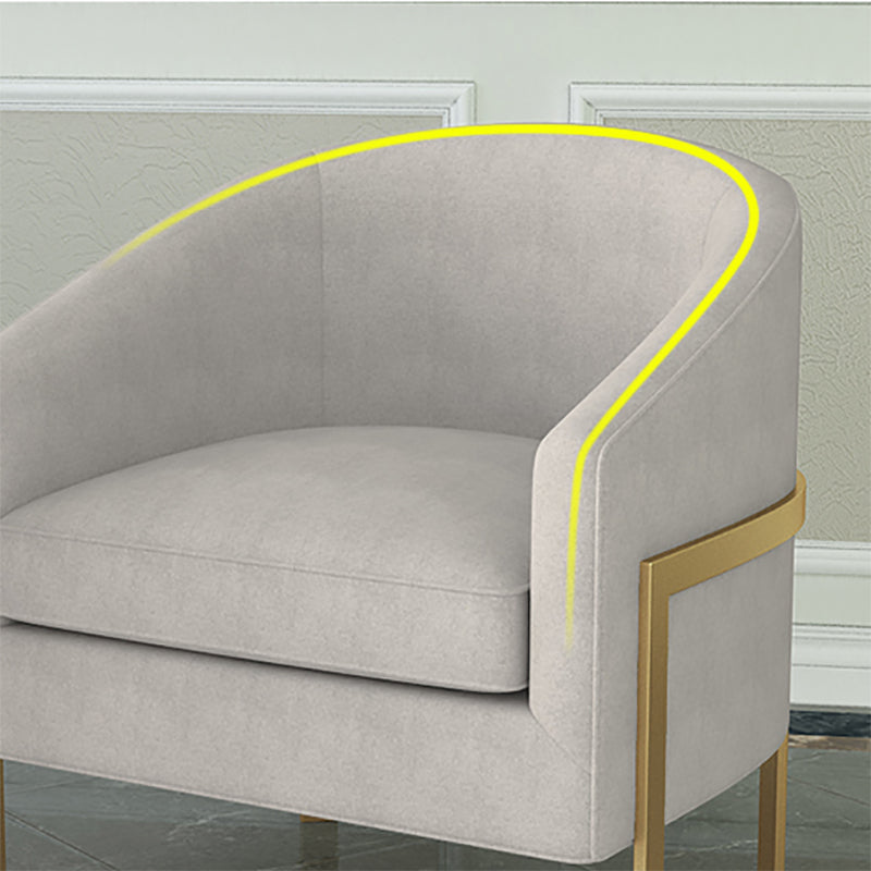 Linen Barrel Chair 23.62" Wide Arms Included Chair with Basic Four Leg