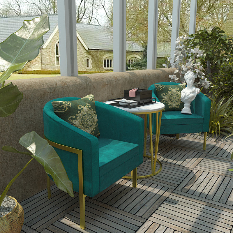 Linen Barrel Chair 23.62" Wide Arms Included Chair with Basic Four Leg