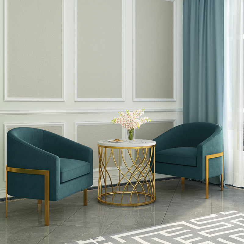 Linen Barrel Chair 23.62" Wide Arms Included Chair with Basic Four Leg