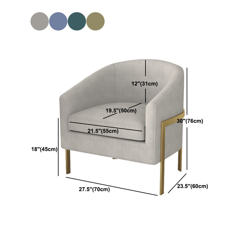 Linen Barrel Chair 23.62" Wide Arms Included Chair with Basic Four Leg