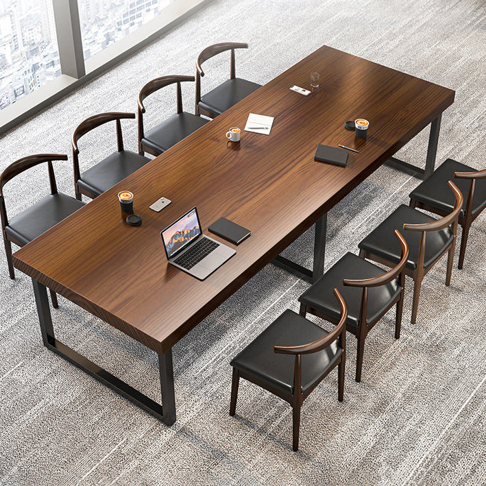 Pine Solid Wood Dining Table Rectangle Dining Table for Kitchen 118.1"L x 47.2"W x 29.5"H Without Chairs Clearhalo 'Dining Tables & Seating' 'Dining Tables' 'dining_table' 'furn' 'furn_dining_table' 'Furniture' 'Kitchen & Dining Furniture' 6056588