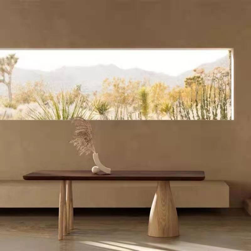 Rectangular Solid Wood Dining Table Modern Brown Furniture with Tripod Base for Home Use 47.2"L x 23.6"W x 29.5"H Without Chairs Clearhalo 'Dining Tables & Seating' 'Dining Tables' 'dining_table' 'furn' 'furn_dining_table' 'Furniture' 'Kitchen & Dining Furniture' 6056625