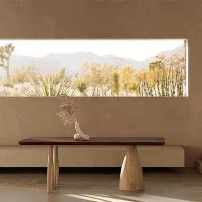 Rectangular Solid Wood Dining Table Modern Brown Furniture with Tripod Base for Home Use 47.2"L x 23.6"W x 29.5"H Without Chairs Clearhalo 'Dining Tables & Seating' 'Dining Tables' 'dining_table' 'furn' 'furn_dining_table' 'Furniture' 'Kitchen & Dining Furniture' 6056625