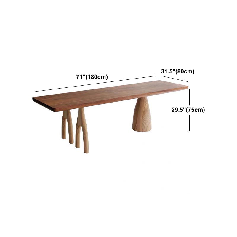 Rectangular Solid Wood Dining Table Modern Brown Furniture with Tripod Base for Home Use Clearhalo 'Dining Tables & Seating' 'Dining Tables' 'dining_table' 'furn' 'furn_dining_table' 'Furniture' 'Kitchen & Dining Furniture' 6056631