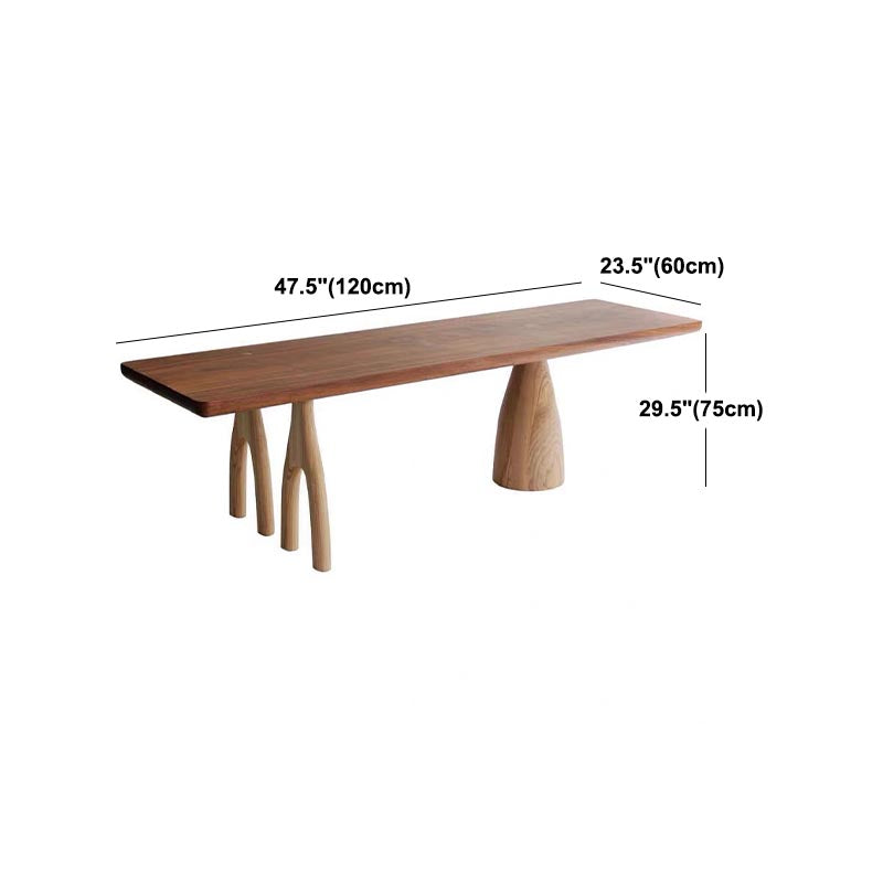 Rectangular Solid Wood Dining Table Modern Brown Furniture with Tripod Base for Home Use Clearhalo 'Dining Tables & Seating' 'Dining Tables' 'dining_table' 'furn' 'furn_dining_table' 'Furniture' 'Kitchen & Dining Furniture' 6056634