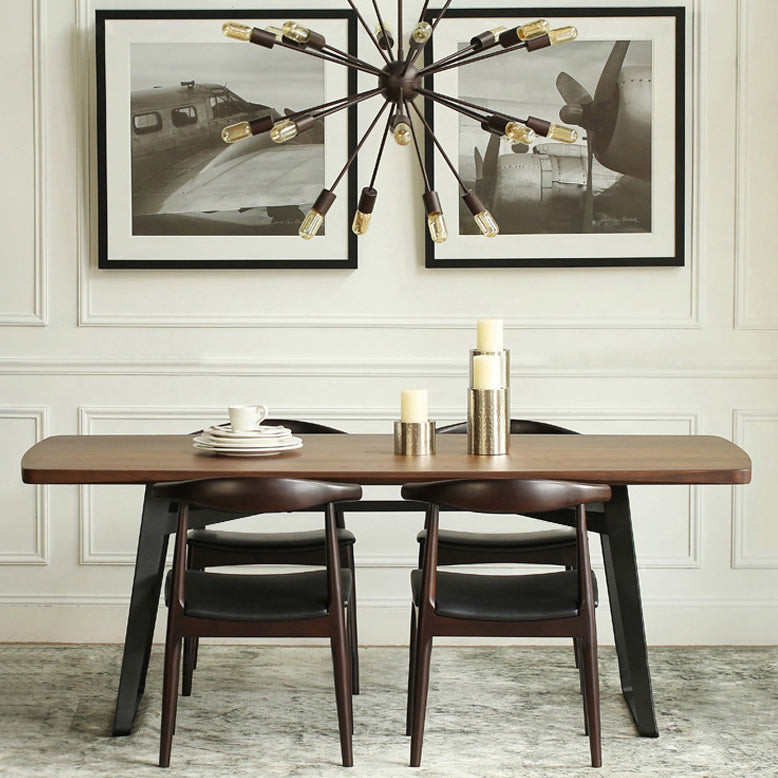 Rechteck Esstisch Kiefer Massivholz Esstisch mit Schlittenbasis