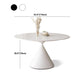 Round Stone Dining Table Modern White-black Furniture with Pedestal Base for Home