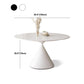 Round Stone Dining Table Modern White-black Furniture with Pedestal Base for Home