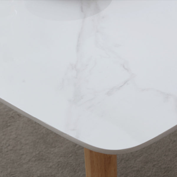 Stone Dining Table Traditional Luxury Dining Table with Solid Wood Base Clearhalo 'Dining Tables & Seating' 'Dining Tables' 'dining_table' 'furn' 'furn_dining_table' 'Furniture' 'Kitchen & Dining Furniture' 6056684