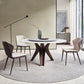 Round Sintered Stone Dining Table Modern Gray Black Turntable Furniture with Pedestal Base