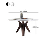 Round Sintered Stone Dining Table Modern Gray Black Turntable Furniture with Pedestal Base