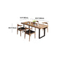 Rectangular Solid Wood Restaurant Dining Table Modern Brown Furniture with Double Pedestal