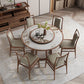 Round Dining Table Modern Wood Pedestal Base Dining Table for Kitchen