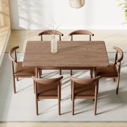 Table à manger rectangulaire en panneaux de fibres de densité moyenne, pour salle à manger
