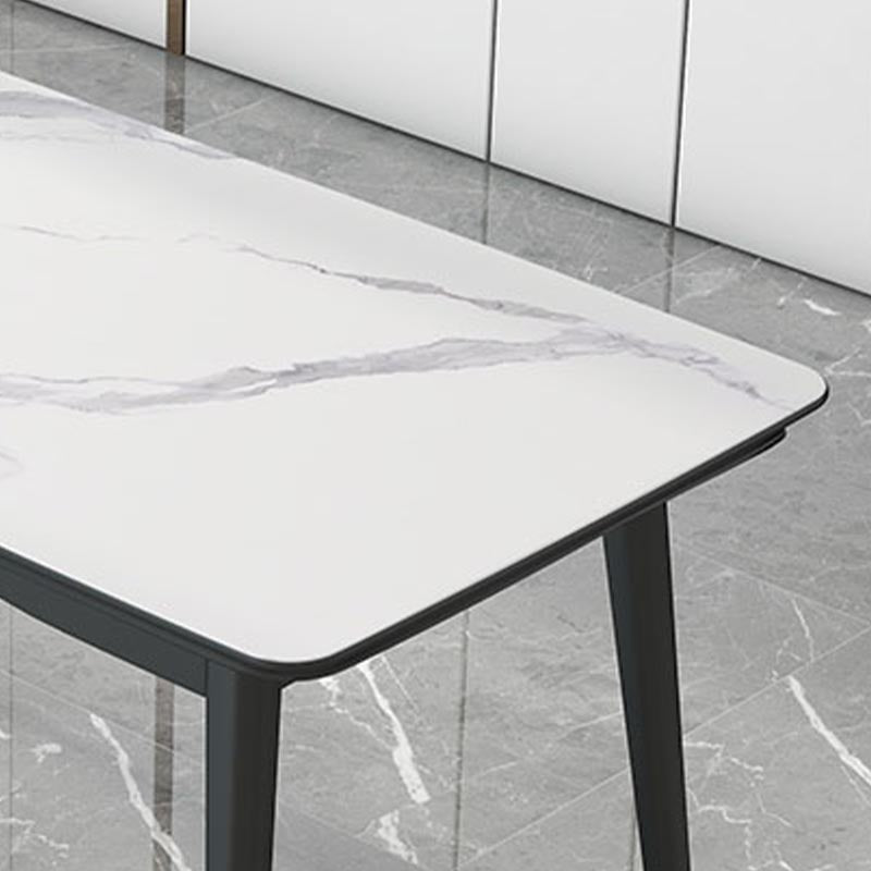 Rechthoekige gesinterde stenen eettafel luxe 4 poten meubels in matte afwerking voor thuis