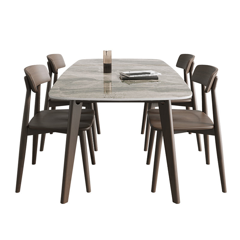 Rectangle Dining Table Oak Solid Wood Base Dining Table with 4 Legs Clearhalo 'Dining Tables & Seating' 'Dining Tables' 'dining_table' 'furn' 'furn_dining_table' 'Furniture' 'Kitchen & Dining Furniture' 6056817