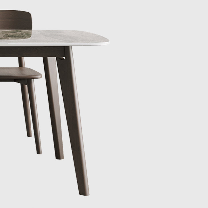 Rectangle Dining Table Oak Solid Wood Base Dining Table with 4 Legs Clearhalo 'Dining Tables & Seating' 'Dining Tables' 'dining_table' 'furn' 'furn_dining_table' 'Furniture' 'Kitchen & Dining Furniture' 6056821