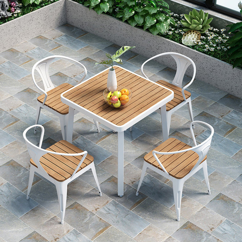 Industriële eettafel teruggewonnen hout 4 poten eettafel zonder stoel