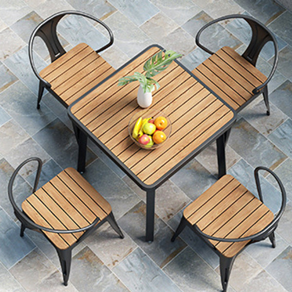 Industriële eettafel teruggewonnen hout 4 poten eettafel zonder stoel