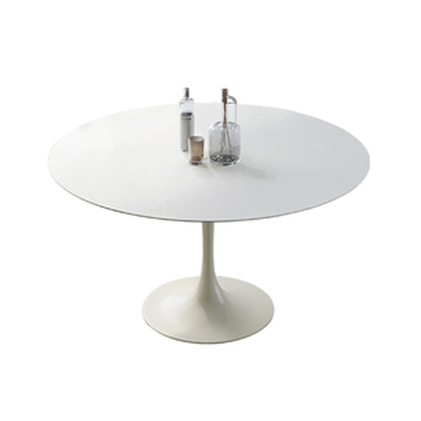 Round Dining Table Tulip Base Dining Table in White for Dining Room Fixed Table Without Chairs Clearhalo 'Dining Tables & Seating' 'Dining Tables' 'dining_table' 'furn' 'furn_dining_table' 'Furniture' 'Kitchen & Dining Furniture' 6056895