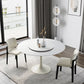 Round Dining Table Tulip Base Dining Table in White for Dining Room 47.2"L x 47.2"W x 29.1"H Lazy Susan Without Chairs Clearhalo 'Dining Tables & Seating' 'Dining Tables' 'dining_table' 'furn' 'furn_dining_table' 'Furniture' 'Kitchen & Dining Furniture' 6056898