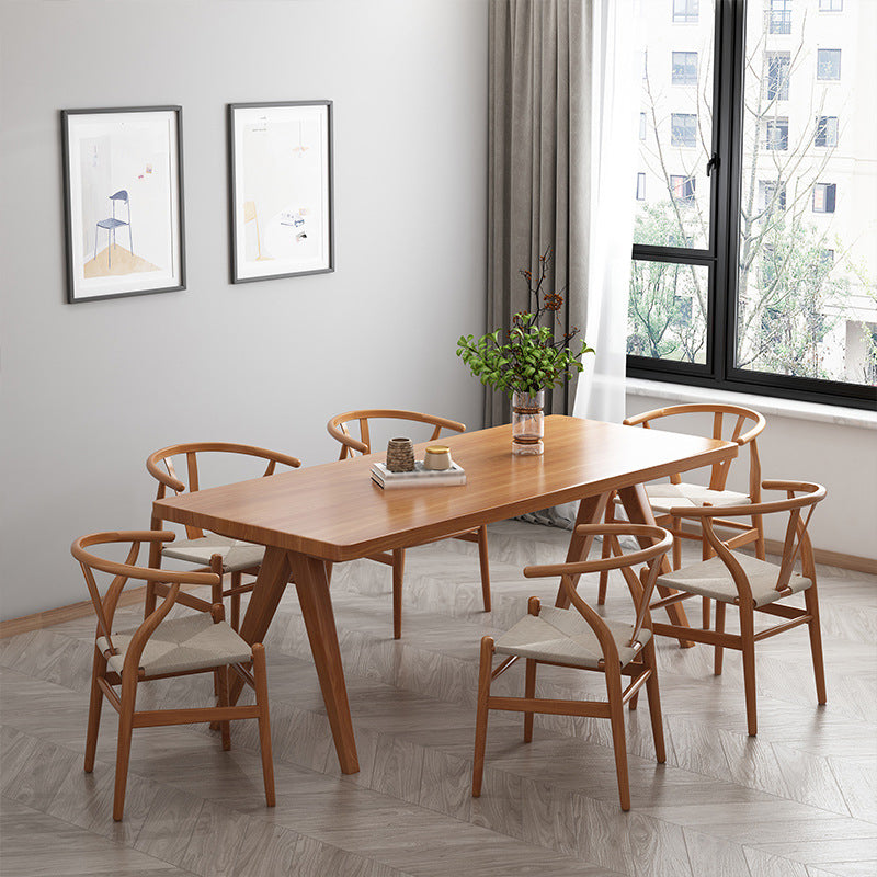 Rectangle Dining Table Pine Solid Wood Dining Table with 4 Legs for Dining Room 63"L x 27.6"W x 29.5"H Without Chairs Clearhalo 'Dining Tables & Seating' 'Dining Tables' 'dining_table' 'furn' 'furn_dining_table' 'Furniture' 'Kitchen & Dining Furniture' 6056918