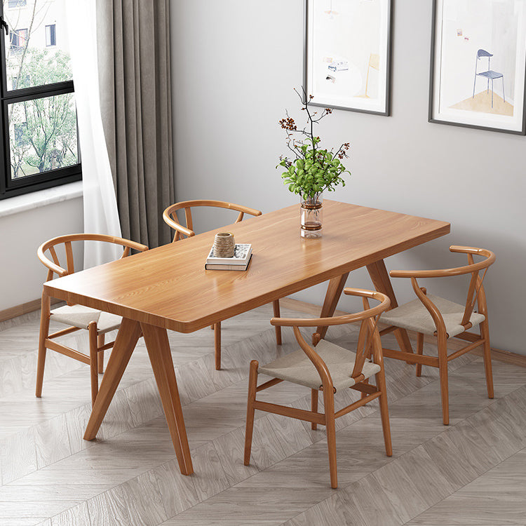 Rectangle Dining Table Pine Solid Wood Dining Table with 4 Legs for Dining Room 78.7"L x 31.5"W x 29.5"H Without Chairs Clearhalo 'Dining Tables & Seating' 'Dining Tables' 'dining_table' 'furn' 'furn_dining_table' 'Furniture' 'Kitchen & Dining Furniture' 6056920
