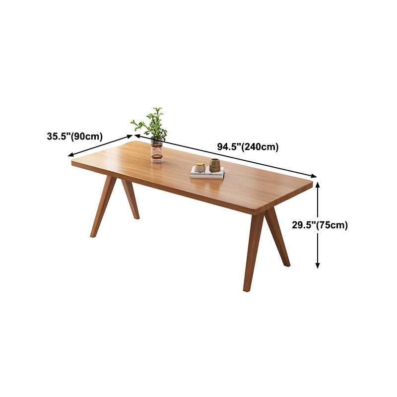 Rectangle Dining Table Pine Solid Wood Dining Table with 4 Legs for Dining Room Clearhalo 'Dining Tables & Seating' 'Dining Tables' 'dining_table' 'furn' 'furn_dining_table' 'Furniture' 'Kitchen & Dining Furniture' 6056933
