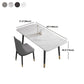 Rectangular Sintered Stone Dining Table Luxury Furniture with 4 Legs in Matte Finish Home Clearhalo 'Dining Tables & Seating' 'Dining Tables' 'dining_table' 'furn' 'furn_dining_table' 'Furniture' 'Kitchen & Dining Furniture' 6056952