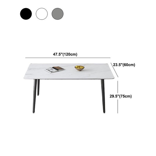 Tavolo da pranzo in pietra industriale Tavolo da pranzo rettangolo con 4 gambe