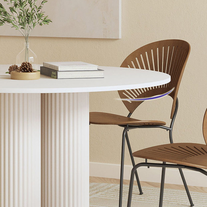 Round Dining Table Modern Furniture with Solid Wood Base for Home Clearhalo 'Dining Tables & Seating' 'Dining Tables' 'dining_table' 'furn' 'furn_dining_table' 'Furniture' 'Kitchen & Dining Furniture' 6057053