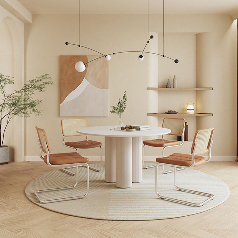 Round Dining Table Modern Furniture with Solid Wood Base for Home Clearhalo 'Dining Tables & Seating' 'Dining Tables' 'dining_table' 'furn' 'furn_dining_table' 'Furniture' 'Kitchen & Dining Furniture' 6057055