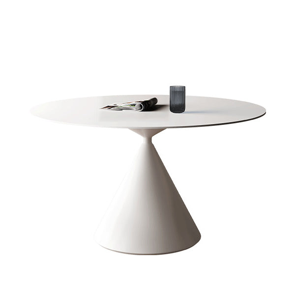 Round Sintered Stone Dining Table Modern Dining Table with Steel Pedestal Base for Home Clearhalo 'Dining Tables & Seating' 'Dining Tables' 'dining_table' 'furn' 'furn_dining_table' 'Furniture' 'Kitchen & Dining Furniture' 6057070