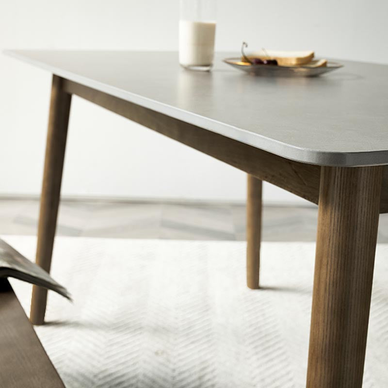 Mid-Century Rectangle Dining Table Solid Wood Base Dining Table for Dining Clearhalo 'Dining Tables & Seating' 'Dining Tables' 'dining_table' 'furn' 'furn_dining_table' 'Furniture' 'Kitchen & Dining Furniture' 6057089