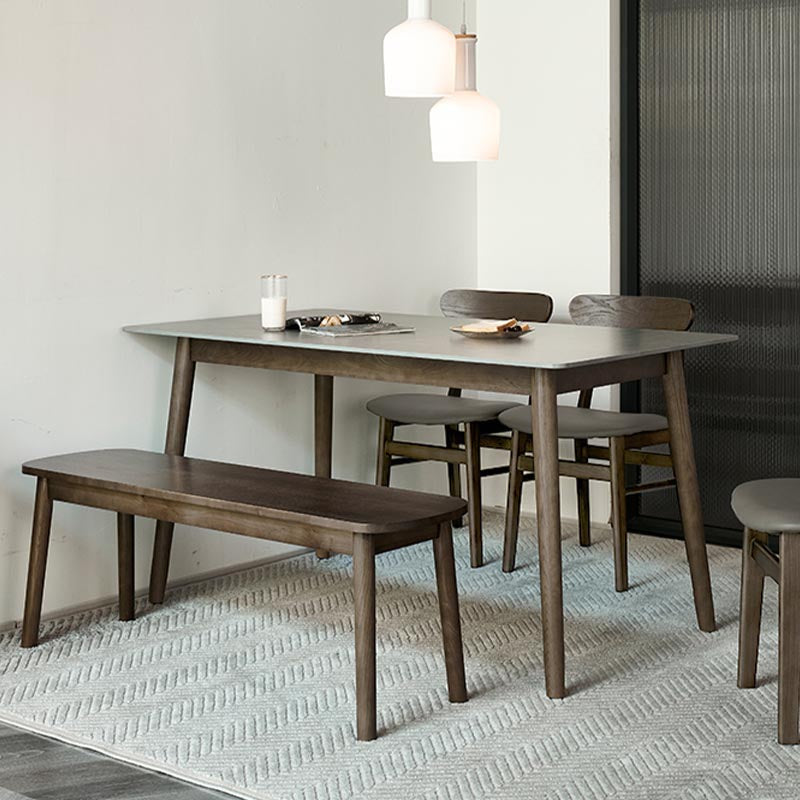 Mid-Century Rectangle Dining Table Solid Wood Base Dining Table for Dining Clearhalo 'Dining Tables & Seating' 'Dining Tables' 'dining_table' 'furn' 'furn_dining_table' 'Furniture' 'Kitchen & Dining Furniture' 6057090