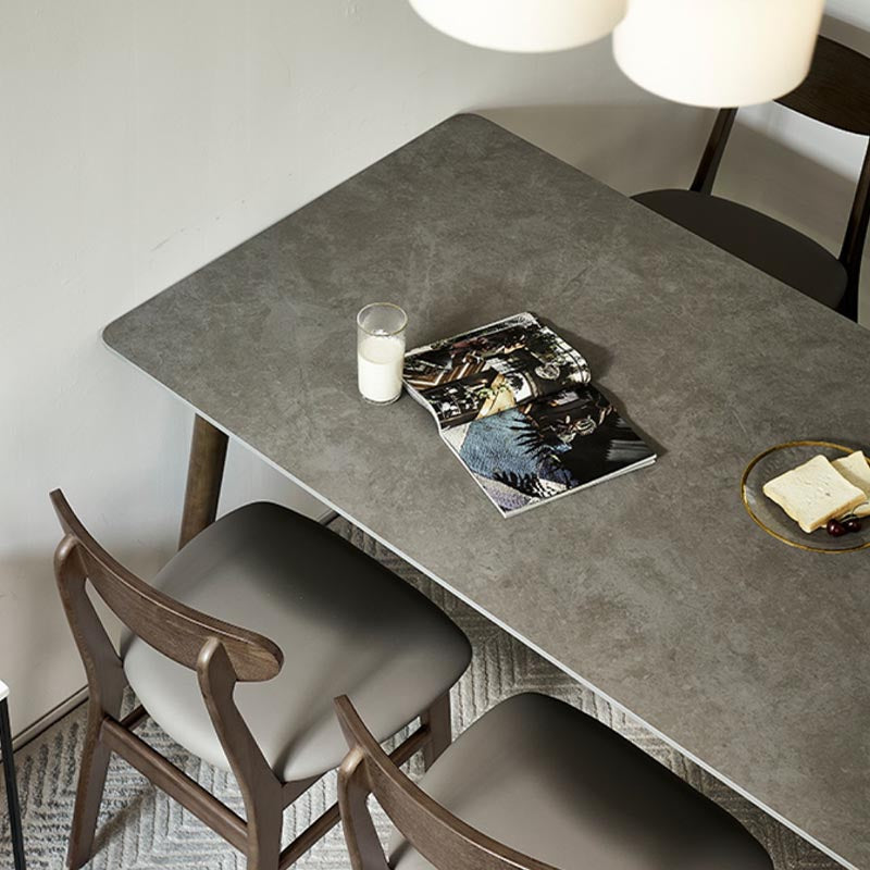 Mid-Century Rectangle Dining Table Solid Wood Base Dining Table for Dining Clearhalo 'Dining Tables & Seating' 'Dining Tables' 'dining_table' 'furn' 'furn_dining_table' 'Furniture' 'Kitchen & Dining Furniture' 6057091