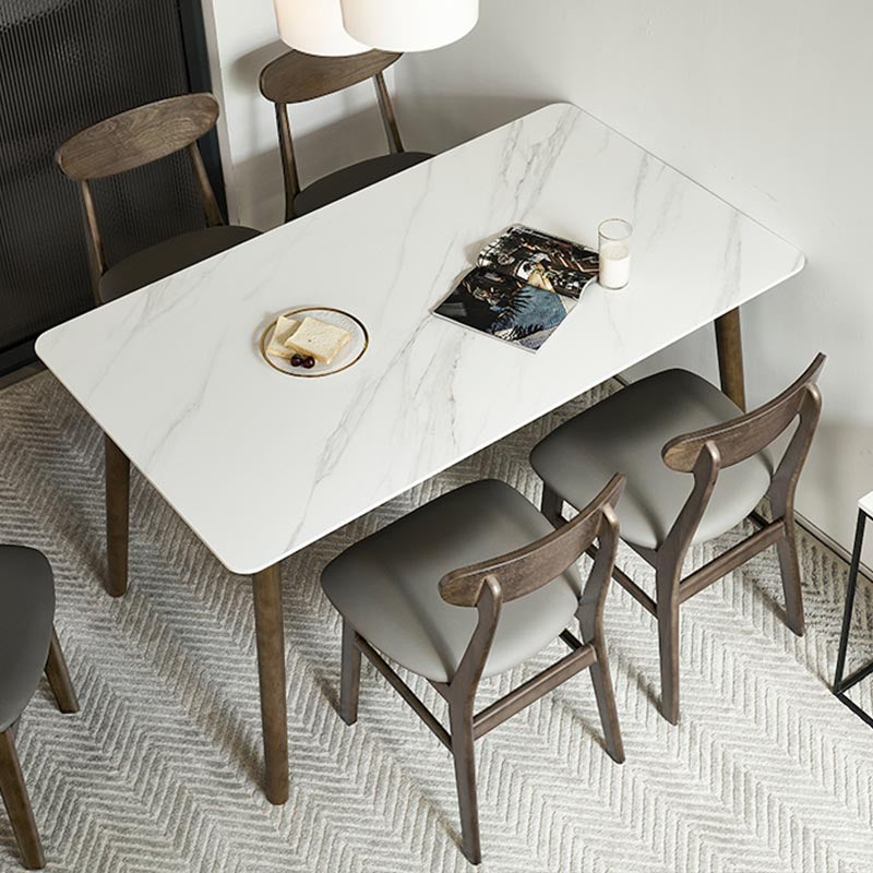 Mid-Century Rectangle Dining Table Solid Wood Base Dining Table for Dining Clearhalo 'Dining Tables & Seating' 'Dining Tables' 'dining_table' 'furn' 'furn_dining_table' 'Furniture' 'Kitchen & Dining Furniture' 6057092