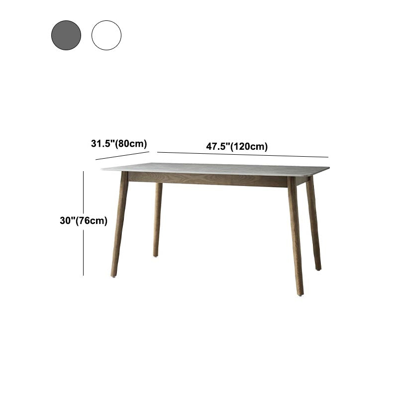 Mid-Century Rectangle Dining Table Solid Wood Base Dining Table for Dining Clearhalo 'Dining Tables & Seating' 'Dining Tables' 'dining_table' 'furn' 'furn_dining_table' 'Furniture' 'Kitchen & Dining Furniture' 6057093