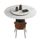 Round Sintered Stone Dining Table Modern Turntable Furniture with Steel Pedestal Base Clearhalo 'Dining Tables & Seating' 'Dining Tables' 'dining_table' 'furn' 'furn_dining_table' 'Furniture' 'Kitchen & Dining Furniture' 6057106