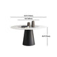Round Sintered Stone Dining Table Modern Turntable Furniture with Steel Pedestal Base Clearhalo 'Dining Tables & Seating' 'Dining Tables' 'dining_table' 'furn' 'furn_dining_table' 'Furniture' 'Kitchen & Dining Furniture' 6057110