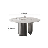 Round Dining Table Contemporary Dining Table with Stainless Steel Pedestal Base