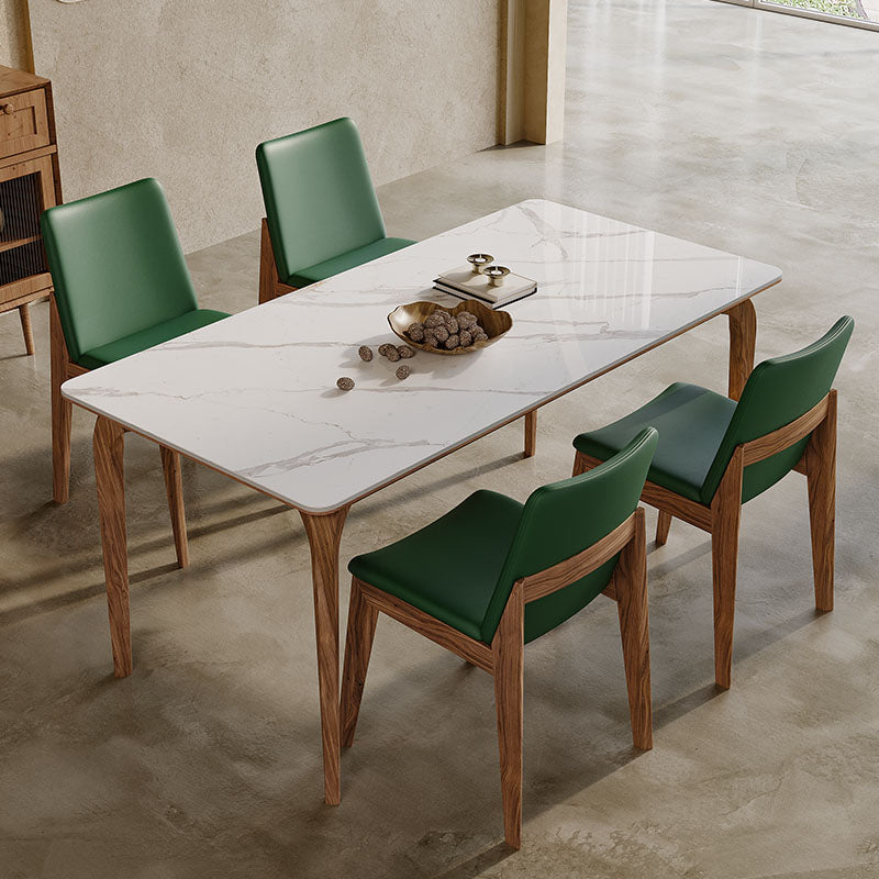 Rectangle Dining Table Solid Wood Base Dining Table for Kitchen Walnut 47.2"L x 27.6"W x 29.9"H Without Chairs Clearhalo 'Dining Tables & Seating' 'Dining Tables' 'dining_table' 'furn' 'furn_dining_table' 'Furniture' 'Kitchen & Dining Furniture' 6057158